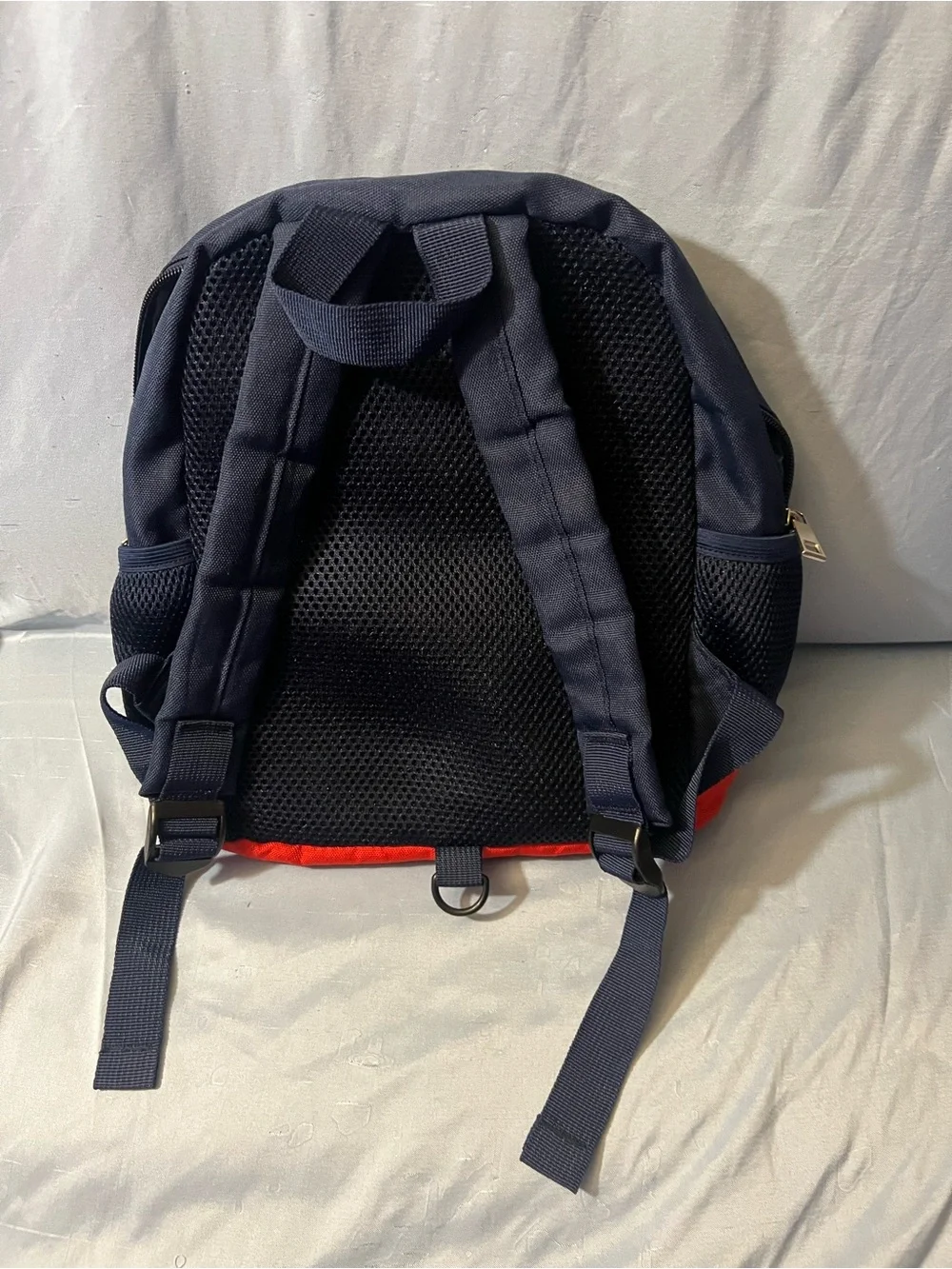 Kids Dinosaur Print Navy Backpack with Red & Yellow Accents